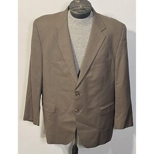 Chaps Blazer Mens 46R‎ Brown 100% Wool Two Button Lined Sport Coat Jacket